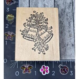 Northwoods Wedding Bells Ivy‎ Leaves Ribbon 2001 Rubber Stamp Wood #U70